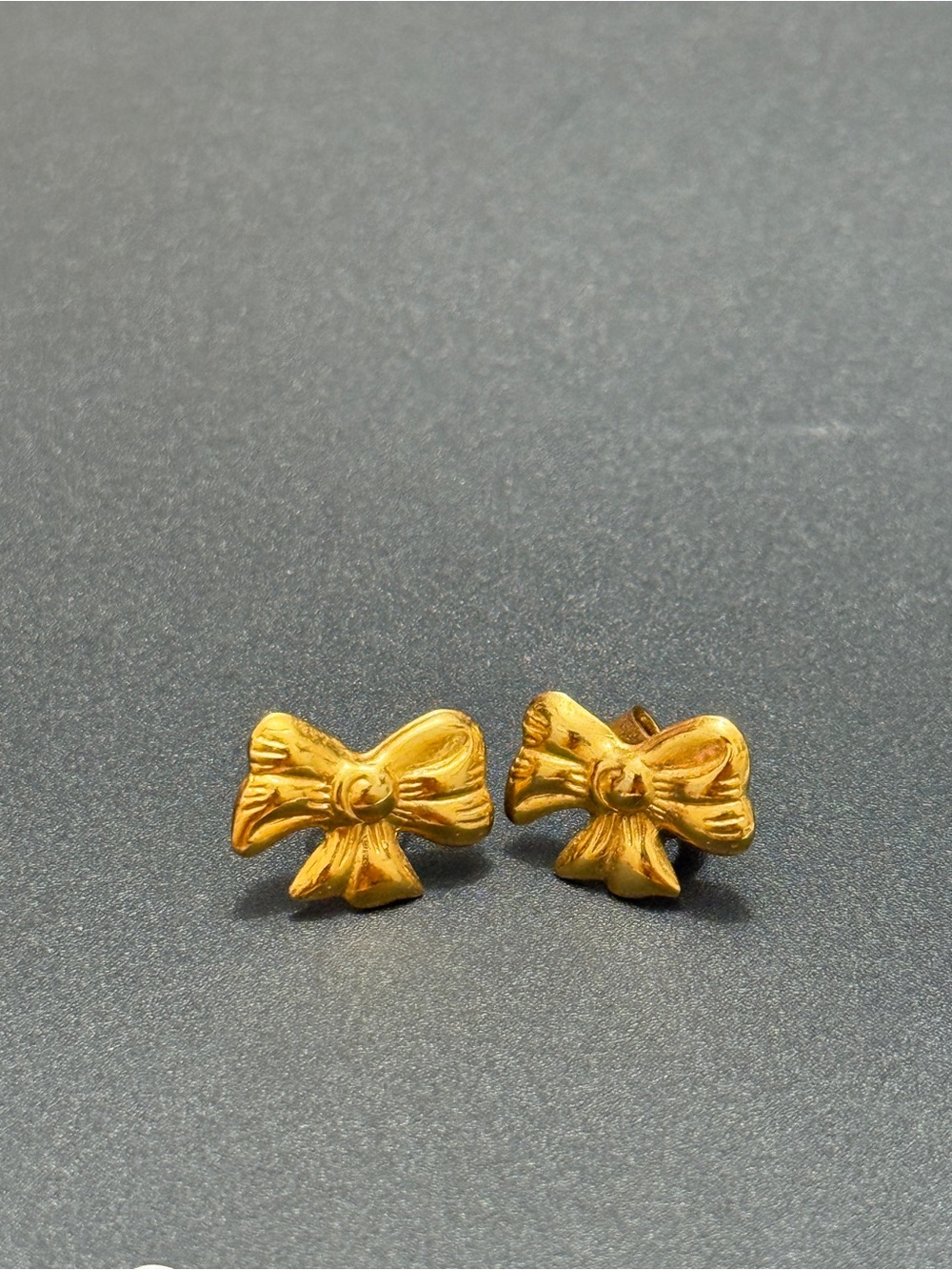 Gold Bow Stud Earrings - Elegant Women’s Jewelry